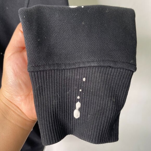 Rag & Bone Women's Black Crewneck Cotton Splatter Paint Sweatshirt Size Large - Picture 10 of 15